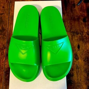Prada men’s soft slide sandal Green